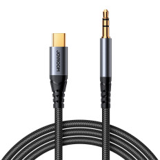 Sztereó audiokábel Aux 3,5 mm-es Mini Jack - USB-C 1.2m fekete