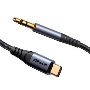 Stereo Audio kábel pre AUX 3.5mm Mini Jack - USB-C 1.2m Čierna