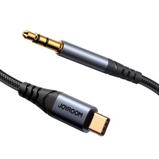 Stereo Audio kábel pre AUX 3.5mm Mini Jack - USB-C 1.2m Čierna