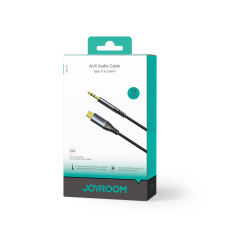 Stereo Audio kábel pre AUX 3.5mm Mini Jack - USB-C 1.2m Čierna