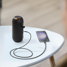 Stereo Audio kábel pre AUX 3.5mm Mini Jack - USB-C 1.2m Čierna