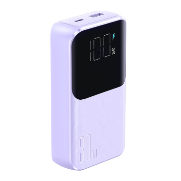 PowerBank 30W 10000mAh sisäänrakennetuilla kaapeleilla iPhone salama ja USB-C violetti