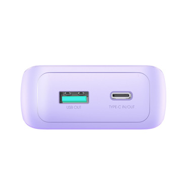 PowerBank 30W 10000mAh sisäänrakennetuilla kaapeleilla iPhone salama ja USB-C violetti