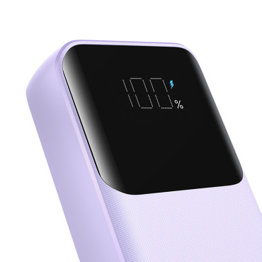 PowerBank 30W 10000mAh sisäänrakennetuilla kaapeleilla iPhone salama ja USB-C violetti