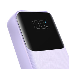 PowerBank 30W 10000mAh sisäänrakennetuilla kaapeleilla iPhone salama ja USB-C violetti