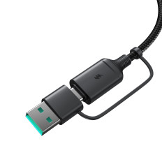 Vezeték nélküli mágneses töltő 15w USB / USB-C kábel fekete