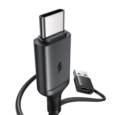 Trådlös magnetisk laddare 15W med USB / USB-C-kabel Svart