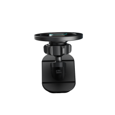 Magnetische auto handvat op de telefoon op de cockpit. Distributiebord. Zwart