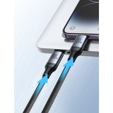 2in1 καλώδιο Speedy Series USB-C - USB-C / iPhone Lightning 100W 1.5m μαύρο