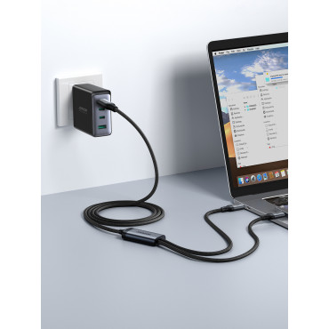 2in1 Cable Speedy Series USB-C - USB-C / iPhone Lightning 100 W 1.5m Preto