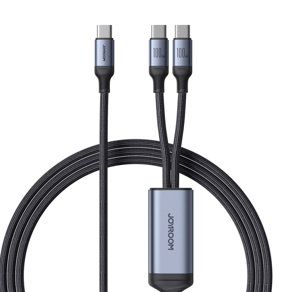 2V1 Kábel Rýchle série Series USB-C - 2X USB-C 1.5m Čierna