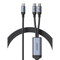 2In1 Cable Speedy sērijas sērija USB-C - 2x USB-C 1.5m Black