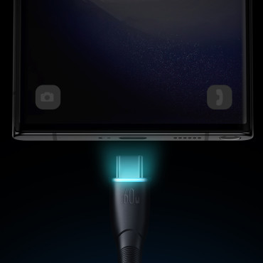 Kabeļu kabeļu kabeļu sērija USB-C - USB-C 60W 1m melns