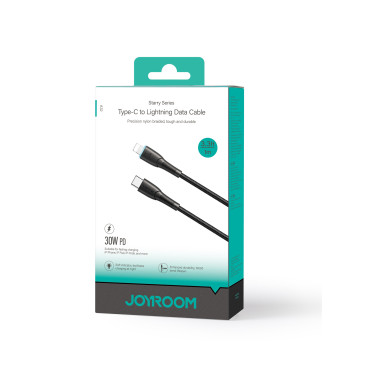 Kabeļu kabelis iPhone Starry Series USB-C - Zibens 30W 1m melns