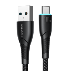 Kabelski kabelski kabel USB-A - USB-C 100W 1M črna