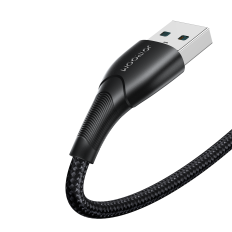 Serie estrellado de alambre de cable USB-A - USB-C 3A 1M negro
