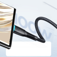 Kabelski kabelski kabel USB-A - USB-C 100W 1M črna