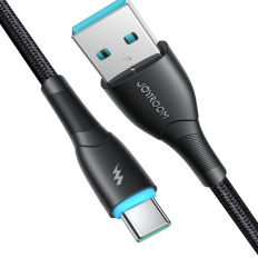 Kabeļu stiepļu starry sērija USB-A - USB-C 3A 1m melns