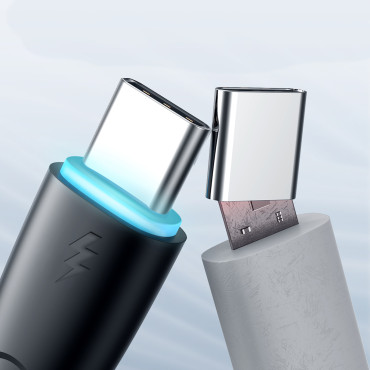 Kabeļu stiepļu starry sērija USB-A - USB-C 3A 1m melns