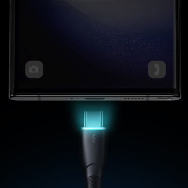 Kabeļu stiepļu starry sērija USB-A - USB-C 3A 1m melns