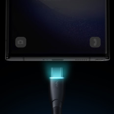 Serie estrellado de alambre de cable USB-A - USB-C 3A 1M negro