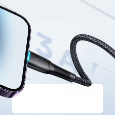 Καλώδιο καλωδίου για το iPhone Sterry Series USB-A - Lightning 3A 1m Μαύρο