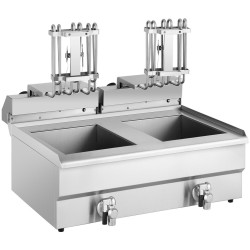 Divvietīga kamera divvietīga kamera fryer ar 400V krāniem - 2x10l
