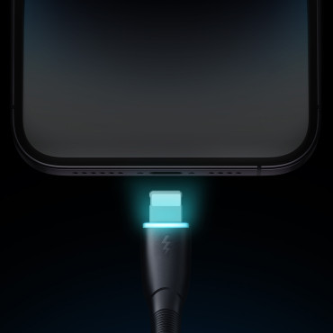 Câble de câble pour iPhone Starry Series USB-A - Lightning 3A 1M Noir