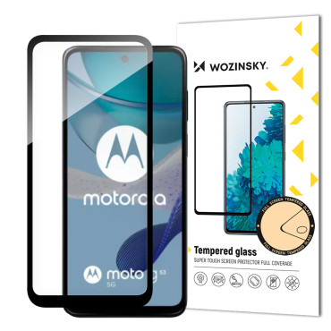 Durable tempered glass for Motorola G53 on the entire screen with a Full Glue Glue frame