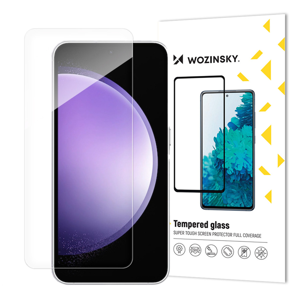 Tempered protective glass on the S23 FE screen