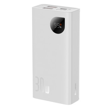 Powerbank Adaman2 10000mAh con display digitale 2x USB-A / 1X USB-C 30W bianco