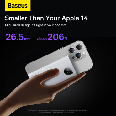 Powerbank Adaman2 10000mAh con display digitale 2x USB-A / 1X USB-C 30W bianco