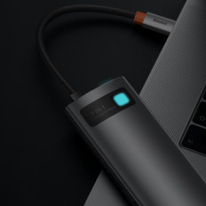 7W1 HUB adaptera metāla Gleeam sērija USB-C USB-C PD 3x USB-A HDMI SD TF Grey