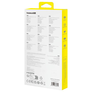 7W1 HUB adaptera metāla Gleeam sērija USB-C USB-C PD 3x USB-A HDMI SD TF Grey