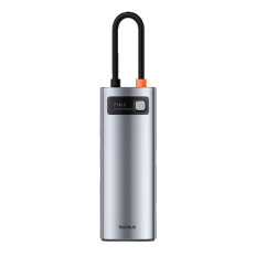 7W1 HUB adaptera metāla Gleeam sērija USB-C USB-C PD 3x USB-A HDMI SD TF Grey