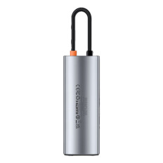 7W1 HUB adaptera metāla Gleeam sērija USB-C USB-C PD 3x USB-A HDMI SD TF Grey