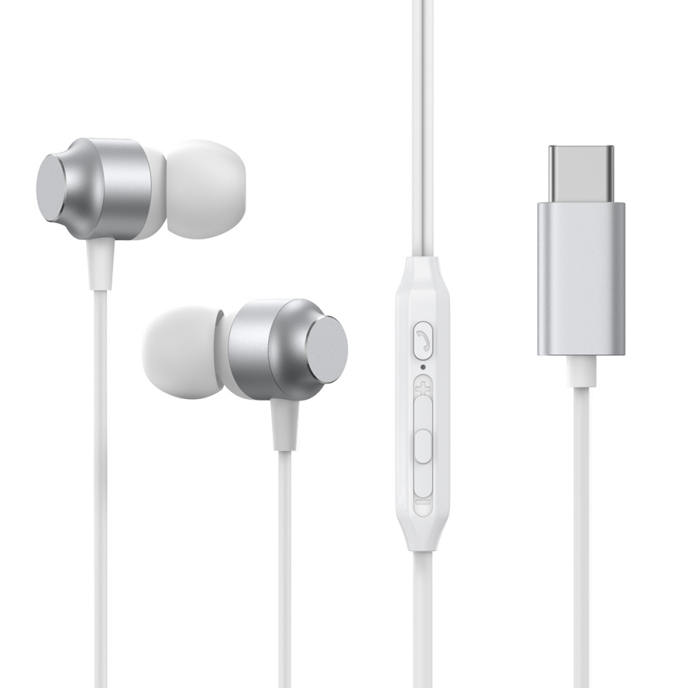 Earphone headset USB-C JR-EC06 silver earphones