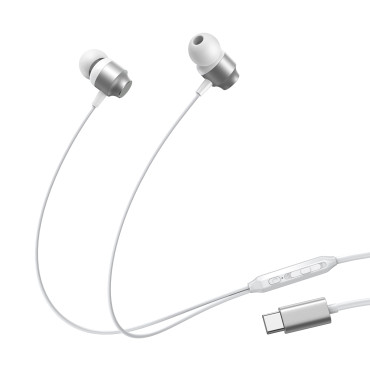 Earphone headset USB-C JR-EC06 silver earphones