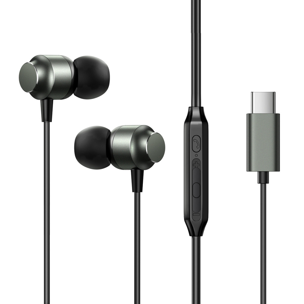 Fone de ouvido USB-C JR-EC06 CEBISHOS EC06 Cinza