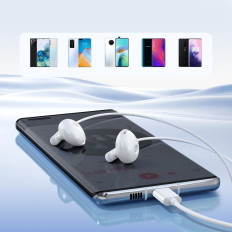 Headset USB-C JR-EC05 hörlurar hörlurar vita