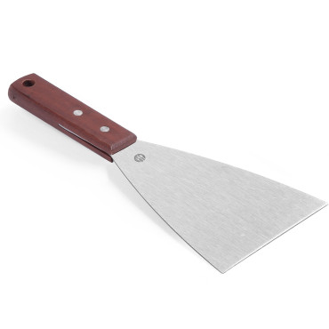 Espátula de cozinha de aço inoxidável com uma alça de bronze de madeira - Hendi 855119
