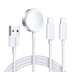 3in1 cabo USB de cabo com carregador de indução + 2x iPhone relâmpago 1.2m Branco