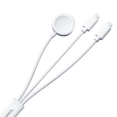 3v1 kabel USB kabel s indukčním nabíječkou + 2x iPhone blesk 1.2m Bílá