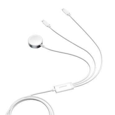 3IN1 Kabel USB-kabel med induktionsladdare + 2x iPhone-blixt 1.2m Vit