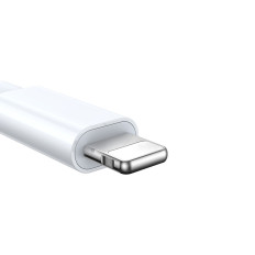 3IN1 Kabel USB-kabel med induktiv laddare + 1x iPhone-lightning + 1x USB-C 1.2m Vit