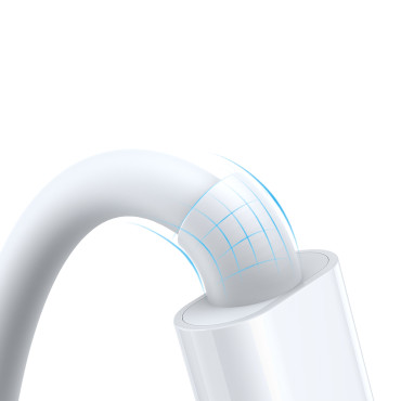 3IN1 Kabel USB-kabel med induktiv laddare + 1x iPhone-lightning + 1x USB-C 1.2m Vit