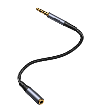 AUX AUX AUDO Cable Extension Cable 3.5mm mini lizdas 1.2m juoda