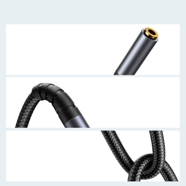 Cable de extensión de cable AUX AUX AUX 3.5mm Mini Jack 1.2m negro