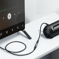 Aux Aux Audo Cable prodlužovací kabel 3.5mm mini jack 1.2m Černá