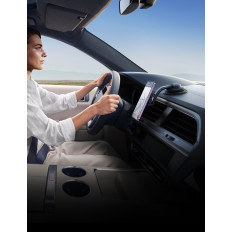 Magnetisk bilhåndtak for cockpit-telefonglass rutet ventilasjon svart